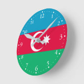 Horloge Ronde Drapeau de l'Azerbaïdjan patriotique (Angle)