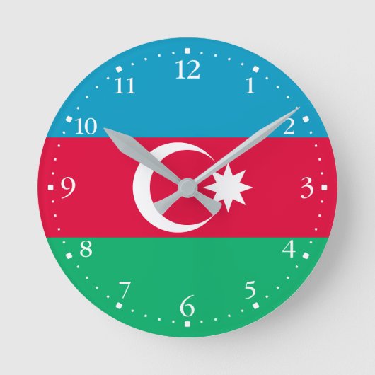 Horloge Ronde Drapeau de l'Azerbaïdjan patriotique (Recto)