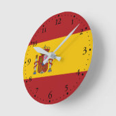 Horloge Ronde Drapeau de l'Espagne (Angle)