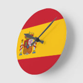 Horloge Ronde Drapeau de l'Espagne (Angle)