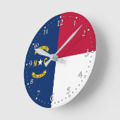 Horloge Ronde Drapeau de l'État de Caroline du Nord (Angle)