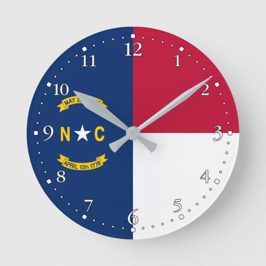 Horloge Ronde Drapeau de l'État de Caroline du Nord (Recto)
