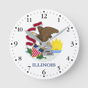 Horloge Ronde Drapeau de l'État de l'Illinois