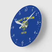 Horloge Ronde Drapeau de l'État de l'Oregon (Angle)