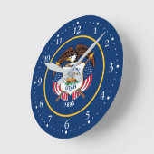 Horloge Ronde Drapeau de l'État de l'Utah (Angle)