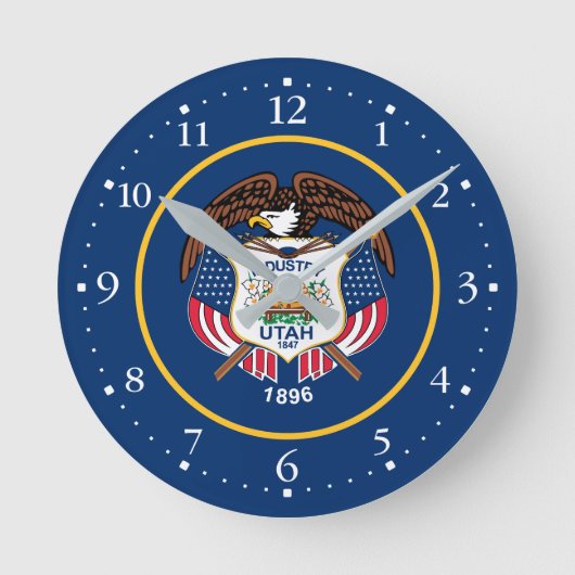 Horloge Ronde Drapeau de l'État de l'Utah (Recto)