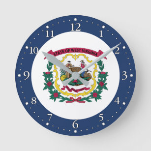 Horloge Ronde Drapeau de l'État de Virginie occidentale