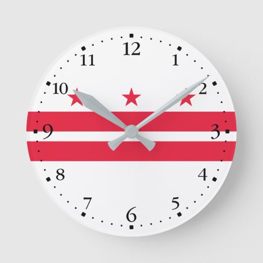 Horloge Ronde Drapeau de l'État de Washington DC (Recto)