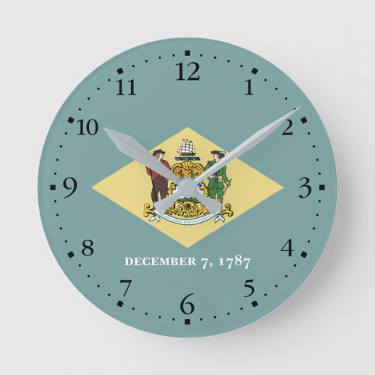 Horloge Ronde Drapeau de l'État du Delaware (Recto)