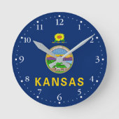 Horloge Ronde Drapeau de l'État du Kansas (Recto)
