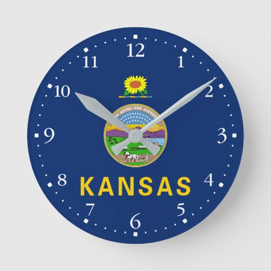 Horloge Ronde Drapeau de l'État du Kansas (Recto)