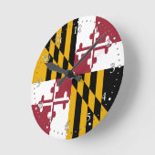 Horloge Ronde Drapeau de l'État du Maryland (Angle)