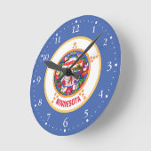 Horloge Ronde Drapeau de l'État du Minnesota (Angle)