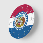 Horloge Ronde Drapeau de l'État du Missouri (Angle)