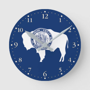 Horloge Ronde Drapeau de l'État du Wyoming