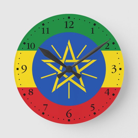 Horloge Ronde Drapeau de l'Éthiopie (Recto)