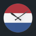 Horloge Ronde Drapeau de l'horloge murale de Pays-Bas<br><div class="desc">Drapeau de l'horloge murale de Pays-Bas</div>
