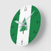 Horloge Ronde Drapeau de l'île Norfolk (Angle)