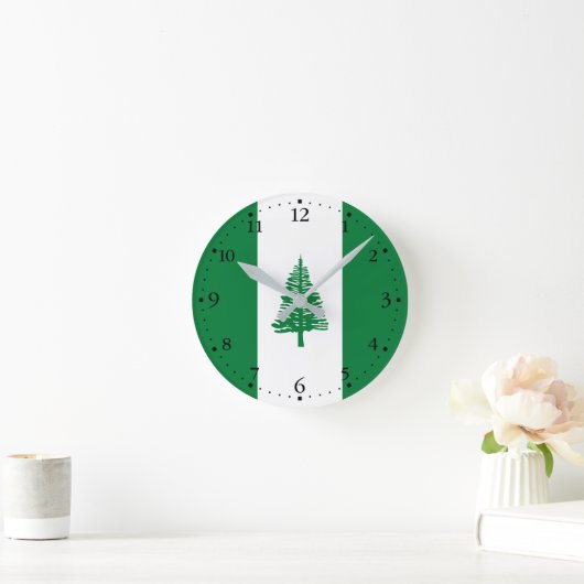 Horloge Ronde Drapeau de l'île Norfolk (Maison)