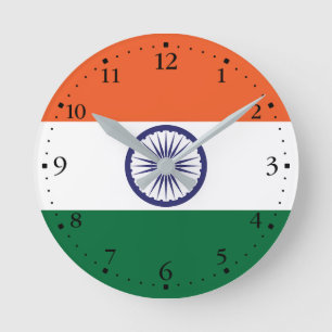 Horloge Ronde Drapeau de l'Inde