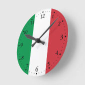 Horloge Ronde Drapeau de l'Italie (Angle)