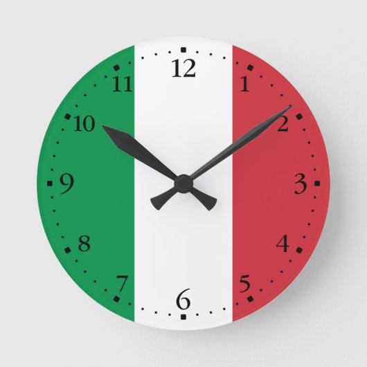 Horloge Ronde Drapeau de l'Italie (Recto)