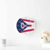 Horloge ronde drapeau de l'Ohio (Maison)