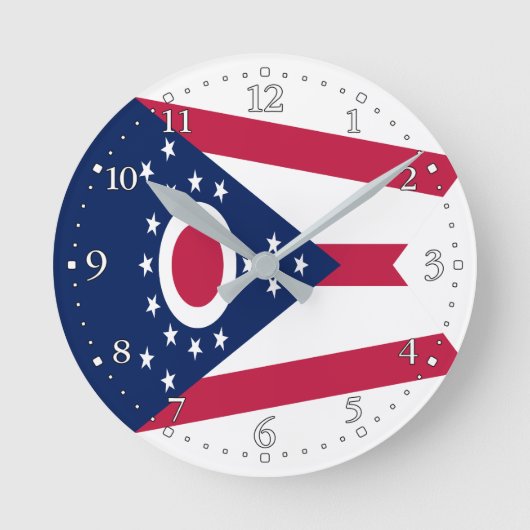 Horloge ronde drapeau de l'Ohio (Recto)