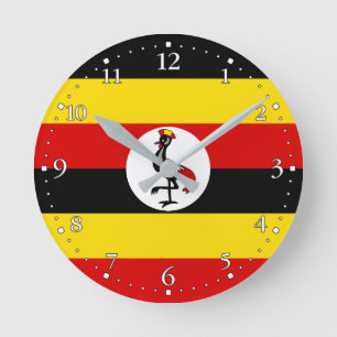 Horloge Ronde Drapeau de l'Ouganda