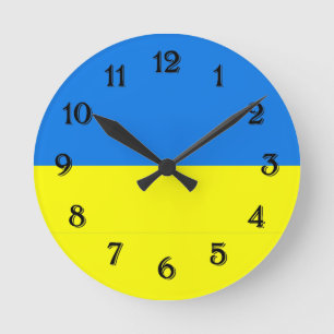 Horloge Ronde Drapeau de l'Ukraine