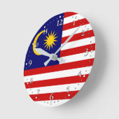 Horloge Ronde Drapeau de Malaisie (Angle)