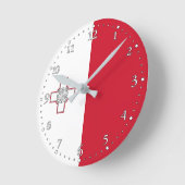 Horloge Ronde Drapeau de Malte (Angle)
