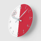 Horloge Ronde Drapeau de Malte (Angle)