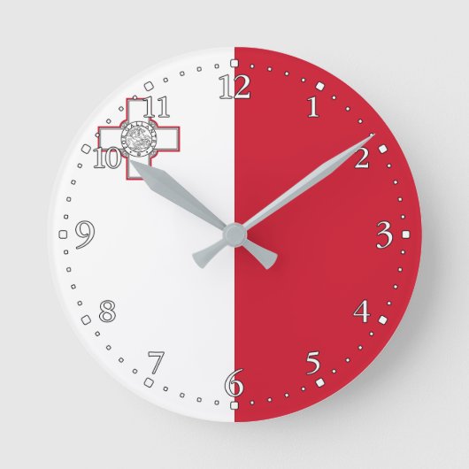 Horloge Ronde Drapeau de Malte (Recto)