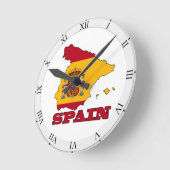Horloge Ronde Drapeau de Map of Spain (Angle)