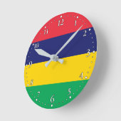 Horloge Ronde Drapeau de Maurice (Angle)