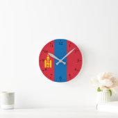 Horloge Ronde Drapeau de Mongolie (Maison)