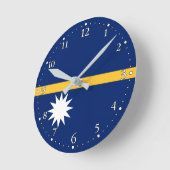 Horloge Ronde Drapeau de Nauru (Angle)