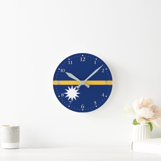 Horloge Ronde Drapeau de Nauru (Maison)