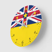 Horloge Ronde Drapeau de Niue (Angle)