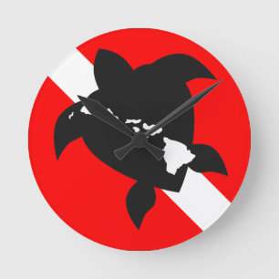 Horloge Ronde Drapeau de plongée