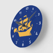 Horloge Ronde Drapeau de Québec (Angle)