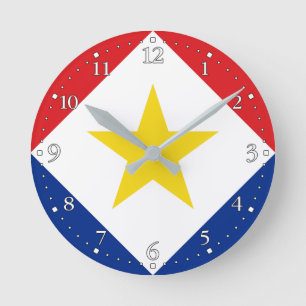 Horloge Ronde Drapeau de Saba