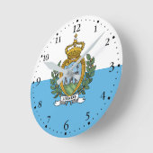 Horloge Ronde Drapeau de Saint-Marin (Angle)