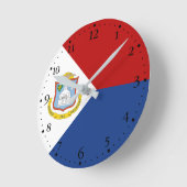 Horloge Ronde Drapeau de Saint-Martin (Angle)