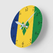 Horloge Ronde Drapeau de Saint-Vincent (Angle)
