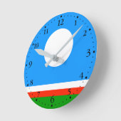 Horloge Ronde Drapeau de Sakha (Angle)