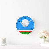 Horloge Ronde Drapeau de Sakha (Maison)