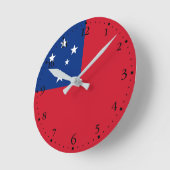 Horloge Ronde Drapeau de Samoa (Angle)