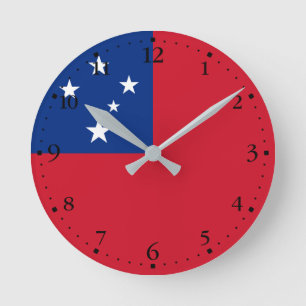 Horloge Ronde Drapeau de Samoa